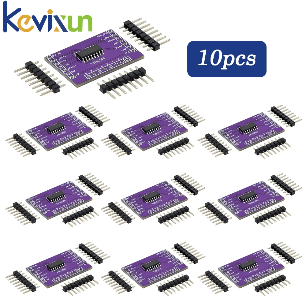 1-10pcs DC3.3-5V 74HC595 expansion module shift register 8-bit shift register