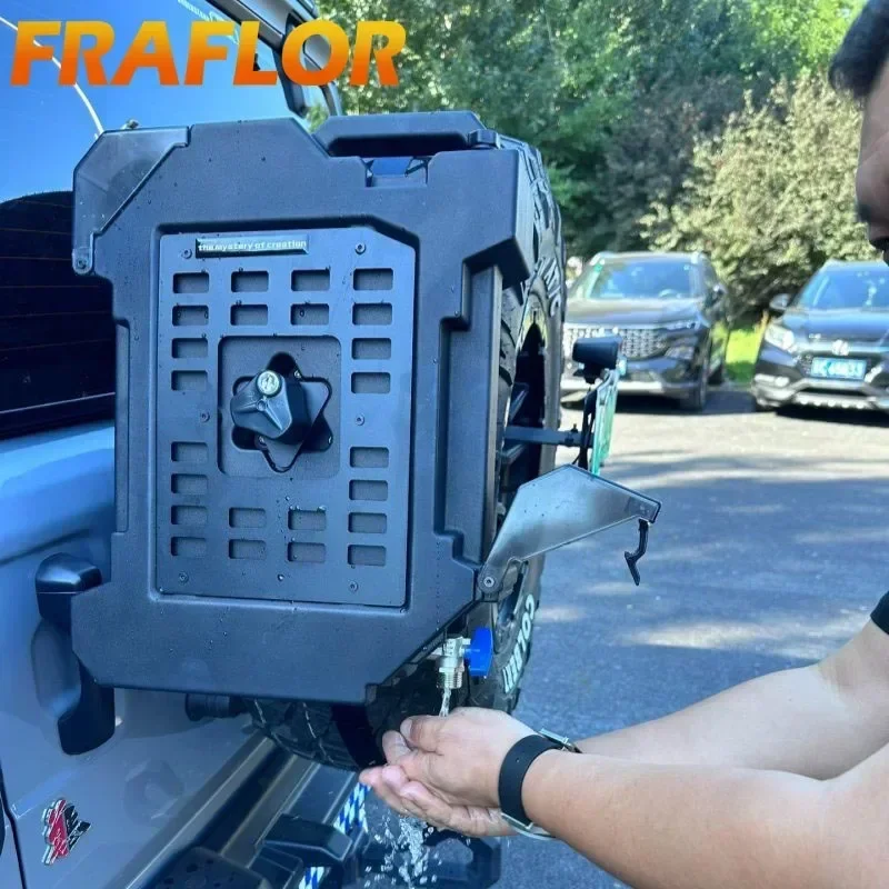 Car SUV Off-road Vehicles Water Can 9L, Spare Camping Water Can Water Bucket Drum with Faucet for Drinking Washing PE Material