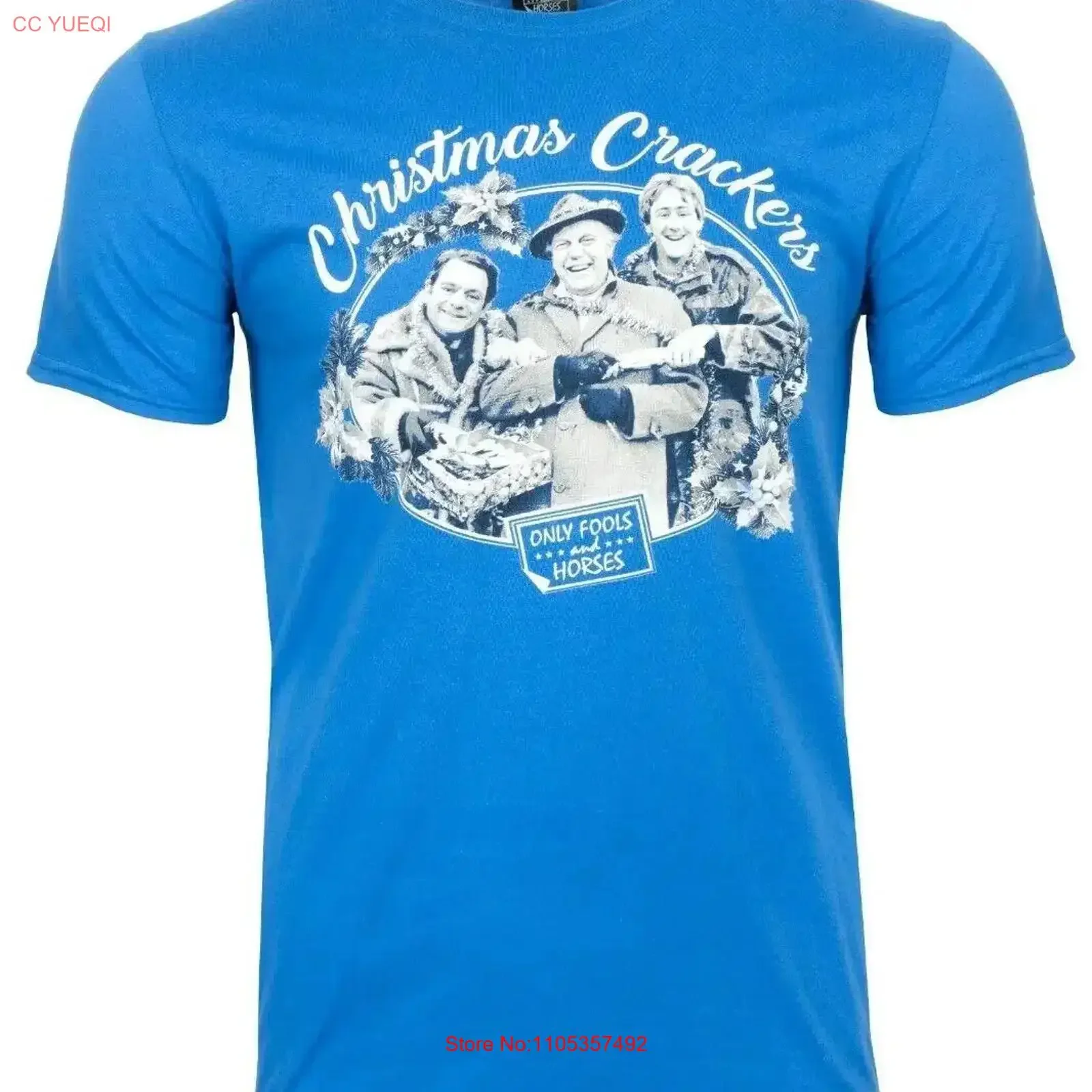 Only Fools and Horses Official Christmas Crackers T Shirt with Grandad vintage Washed Casual Comfortable graphic Versatile