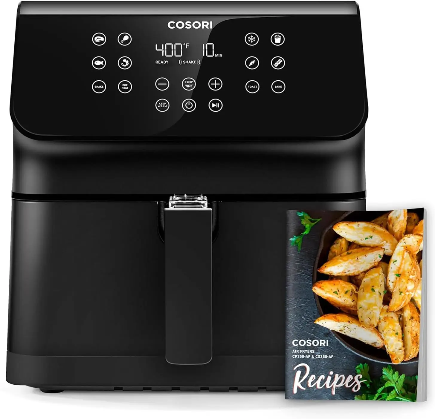 Air Fryer Oven Combo, 5.8QT Large Airfryer that Toast, Bake, 12-IN-1 Customizable Functions, Cookbook and Online Recipes