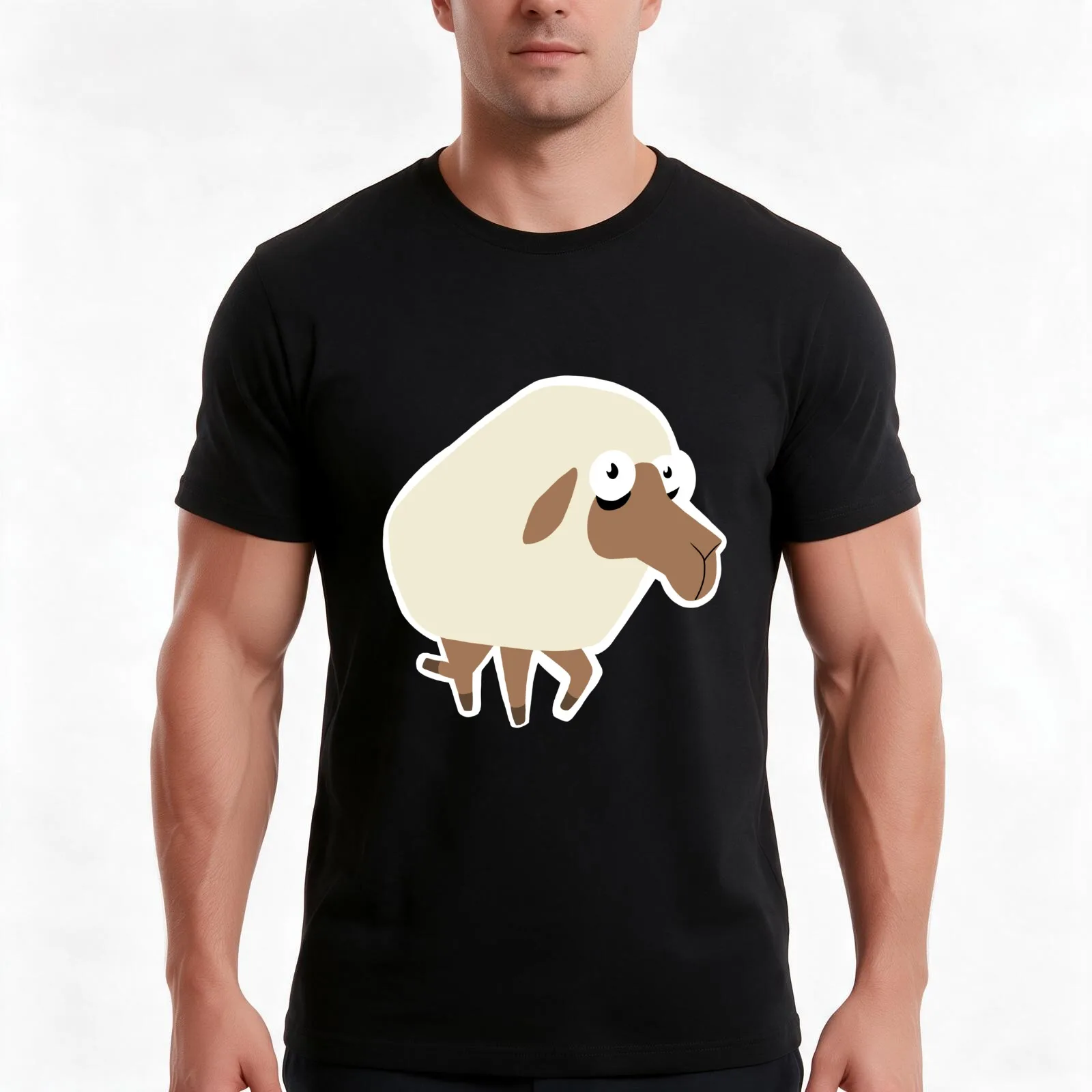Hay Day Sheep T-Shirt Summer Casual Cotton Tee Oversized Streetwear Tops Vintage Graphic Print Loose Fit Short Sleeve