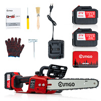 Cordless Electric Chainsaw, 1000W Brushless Chainsaw 12-Inch with 2x21V Batteries, 1 Replacement Chains & 1 Guide Bars & Charger, Bettery Electric Chainsaw Suit for Wood Cutting Trimming Branch