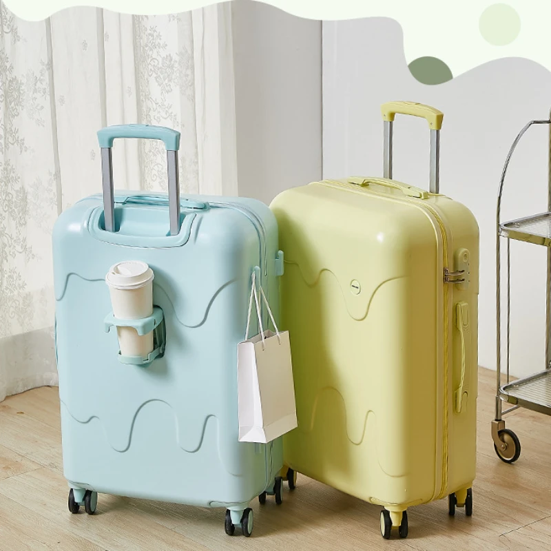 Children's Travel Suitcase Ice Cream Trolley Case for Male Female Students Universal Wheel Sturdy Password Mute Boarding Box