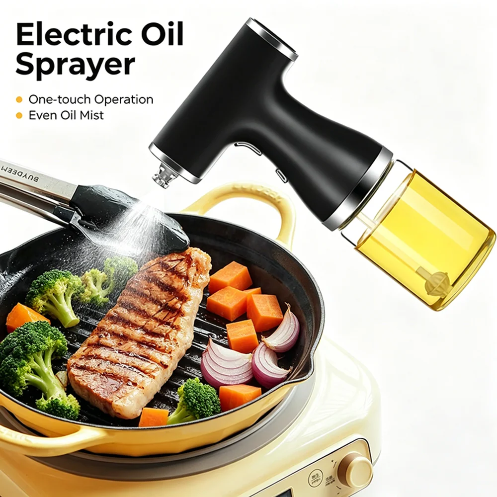 Electric Oil Sprayer Rechargeable Olive Oil Spray Bottle Leakproof Food Grade For Cooking Bbq Salad Baking Outdoor Barbecue