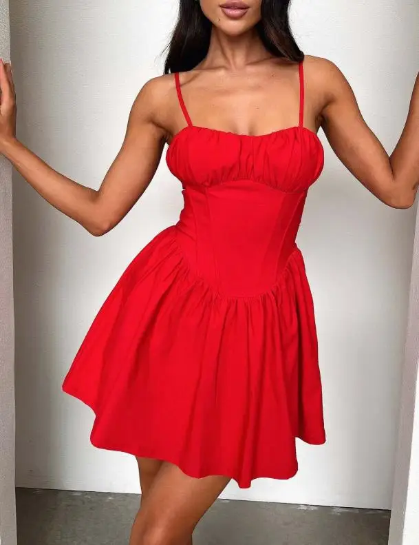 

2026 Summer Elegant New Fashion Casual Women's Sexy Suspender Strapless Dress Female Clothing