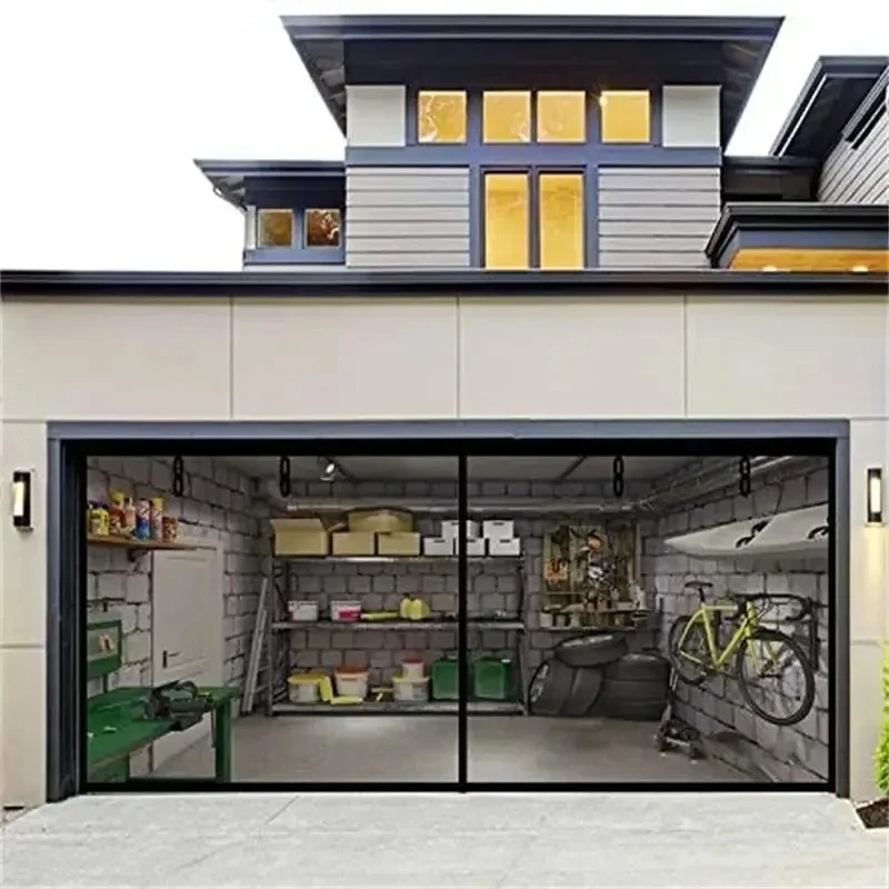Custom Size Magnetic Punch-free Velcro Fiberglass Mesh Anti-mosquito Screen Door Curtain Self-adhesive Door Garage Door Curtain