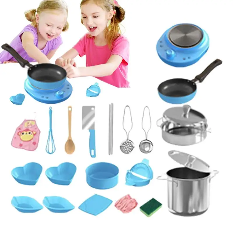 

Kids Kitchen Playset Accessories 22X Pretend Kitchen Accessories Realistic Small Cooking Utensils For Child Safe Classroom