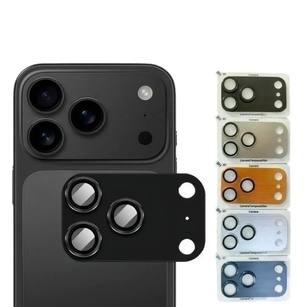 

Luxury Metal Camera Protector for IPhone 17Pro Max 17 Air 17 Pro Aluminum Tempered Glass Full Coverage Shockproof Hard Lens Film