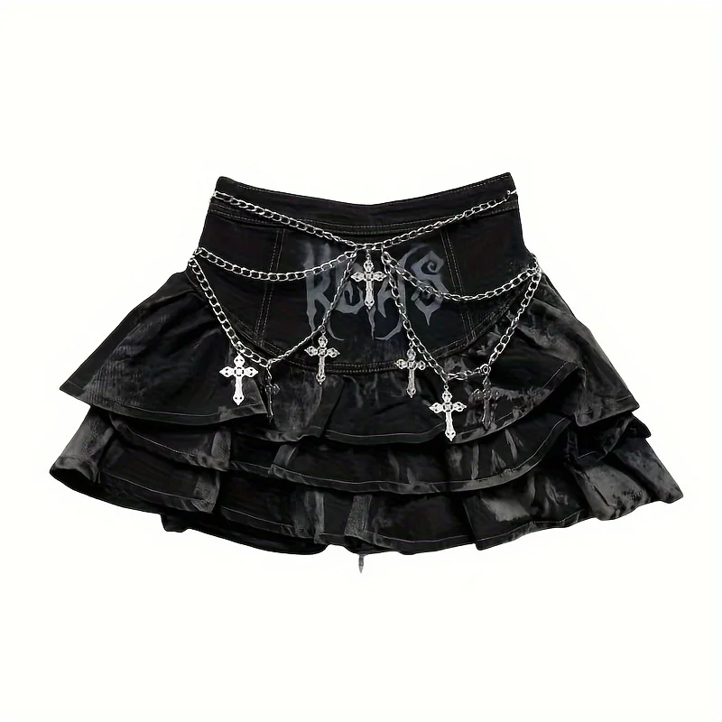 Vintage-Inspired Multi-Layer Metal Waist Chain With Hollow Cross Pendant - Sexy Body Accessory For Women Necklaces For Women