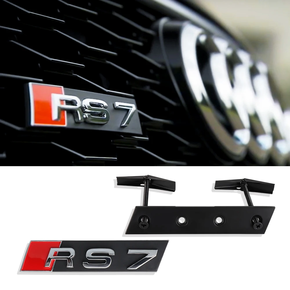 

ABS Plastic Car Front Grille Badge Logo For Audi RS8 RS3 RS4 RS5 RS6 RS7 Exterior Modification Accessories Decoration Stickers