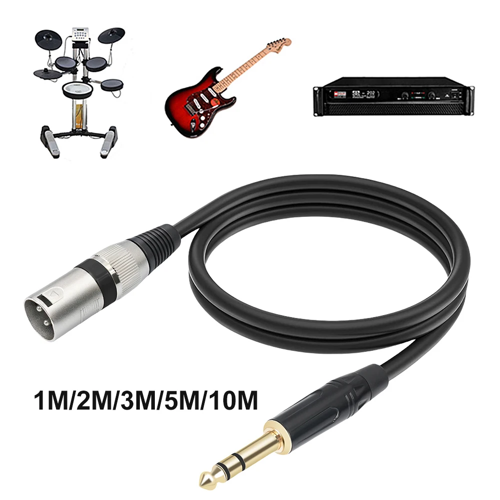 1/2/3/5/10M 6.35mm To XLR Male Cable Male To Male Quarter Inch To XLR Patch Cable 1/4 Inch Jack To XLR Male Cable for Microphone