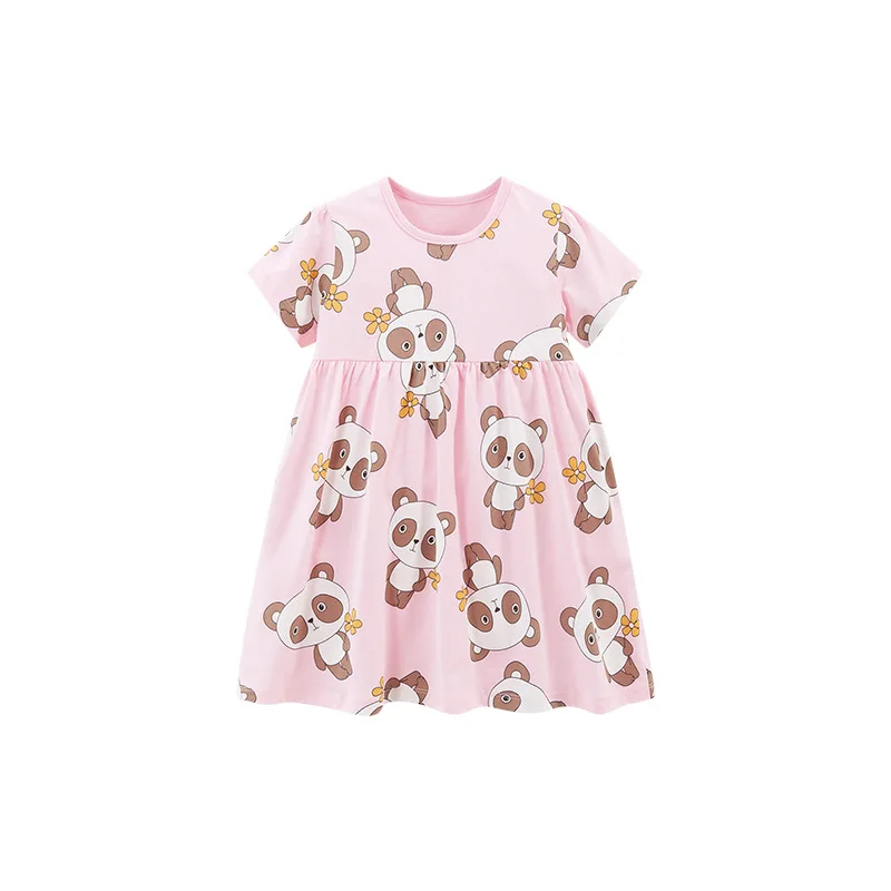

Summer Girls' Dress Cartoon Princess Dress Short Sleeve Printed Cotton Children's Dress