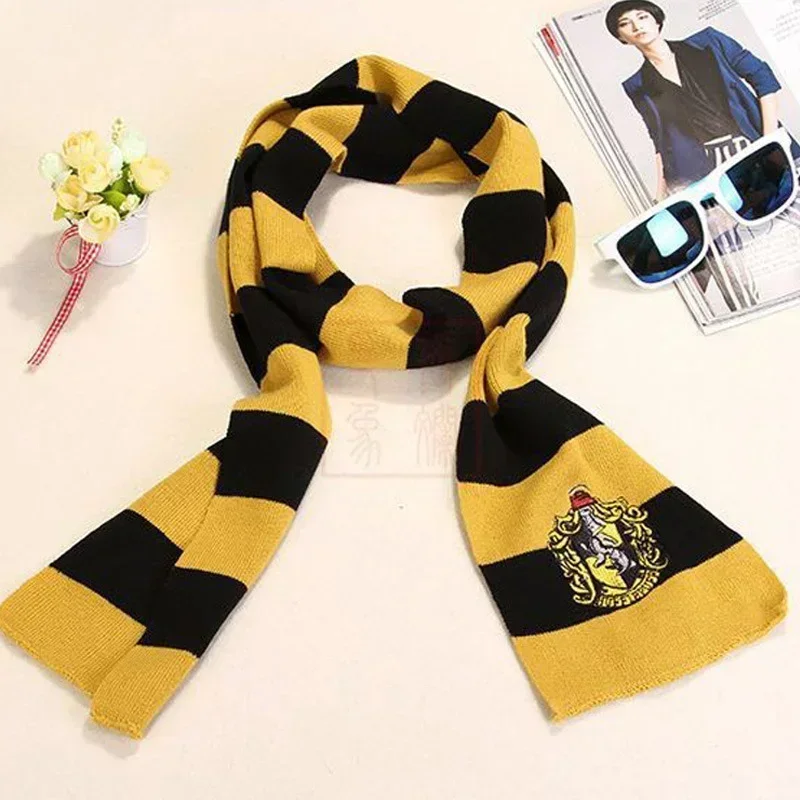 Harry Potter Cosplay Costume Set para Crianças, Grifinória Campus, Hufflepuff Scarf, Chapéu, Meias, Luvas, Favores de Festa, 4 pcs