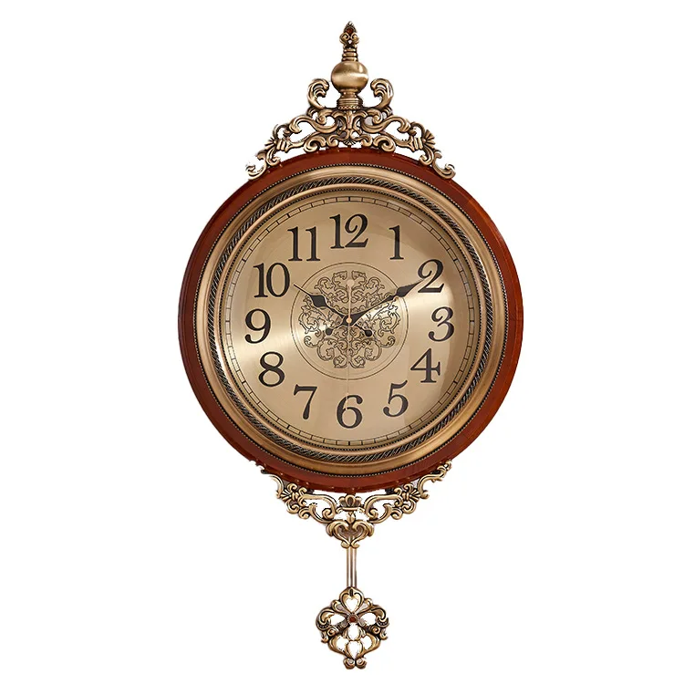 

Retro wall clock, living room solid wood clock, American restaurant art