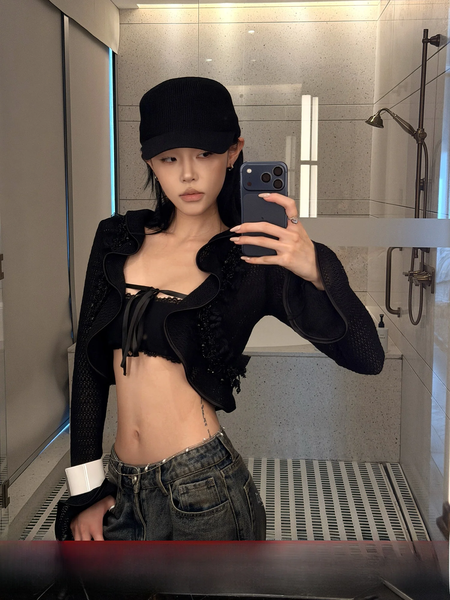 

Hydrae Bla ort Tie Dye Knitted Cardigan Women's Spring Design Bell Sve Wood ain Knitwear Polyester Fiber Long S...