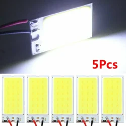 5 Stuks Cob Led Paneelverlichting Led 12V Lampen Lamp Interieur Lampen Onderdelen Vervanging Wit Super Heldere Auto Verlichting Accessoires