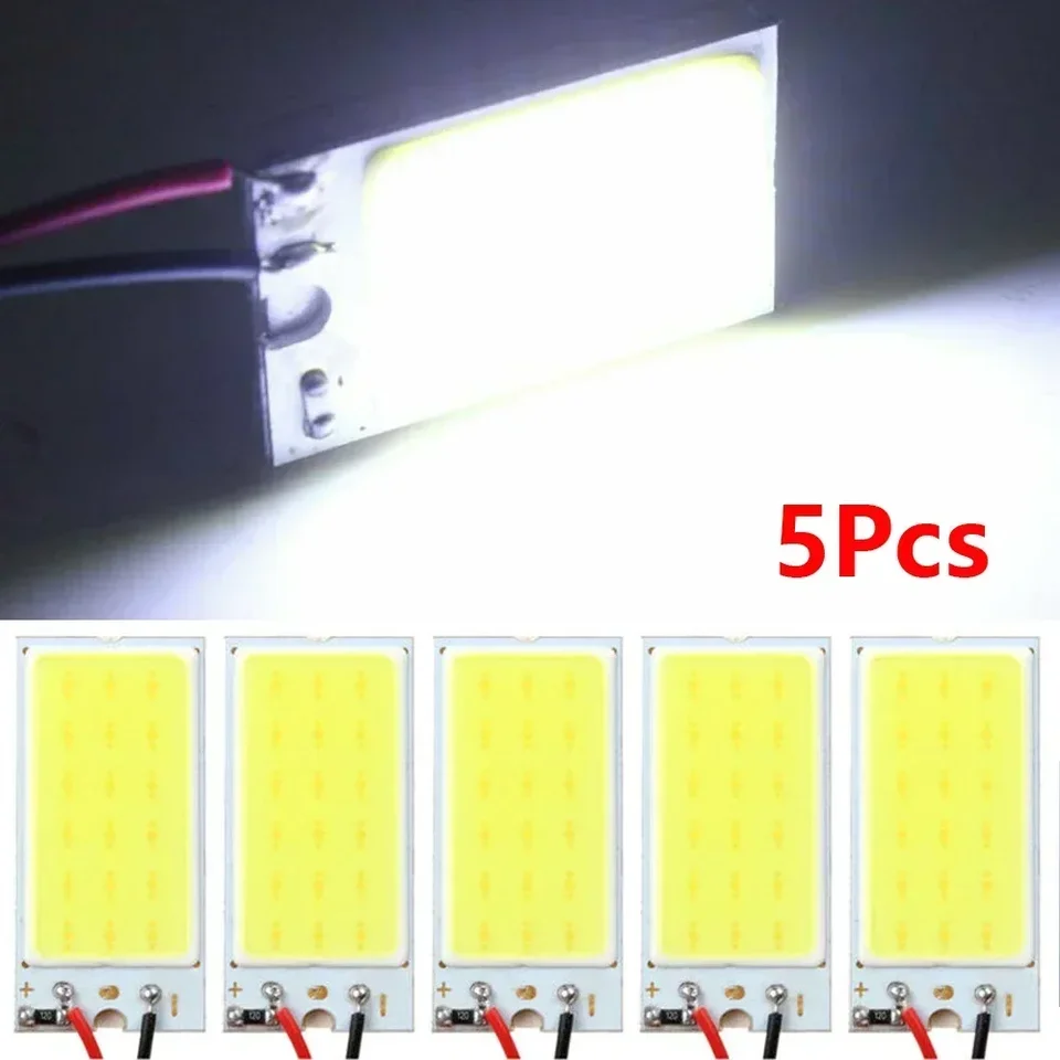 5pcs COB LED 패널 조명 LED 12V 조명 전구 인테리어 램프 부품 교체 흰색 슈퍼 밝은 자동차 조명 액세서리 썸네일 7