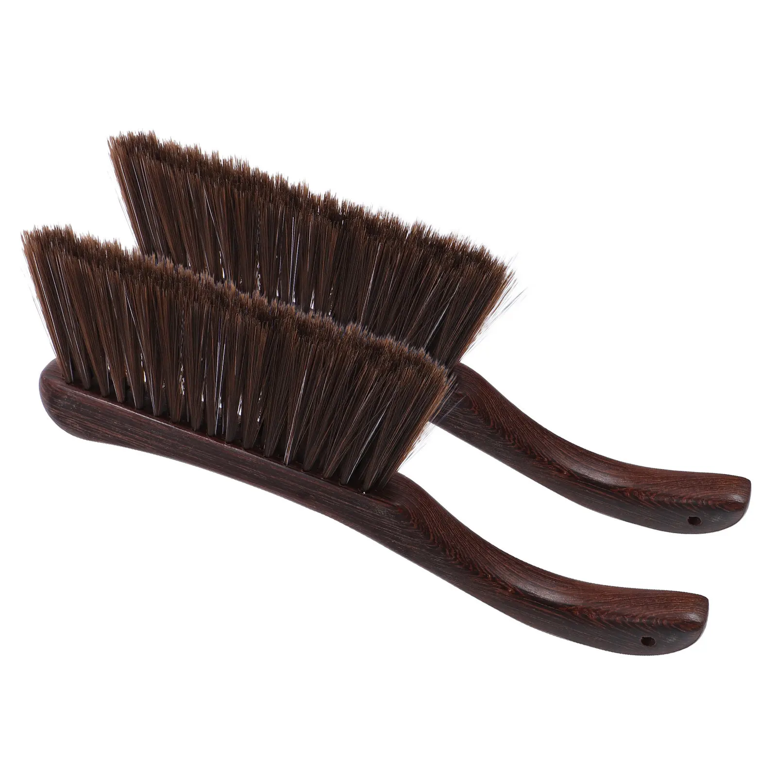 2Pcs Fireplace Ash Brush Set Wooden Handle Hand Broom for Hearth Cleaning Stove Top Workshop Bench Dusting Soot Removal