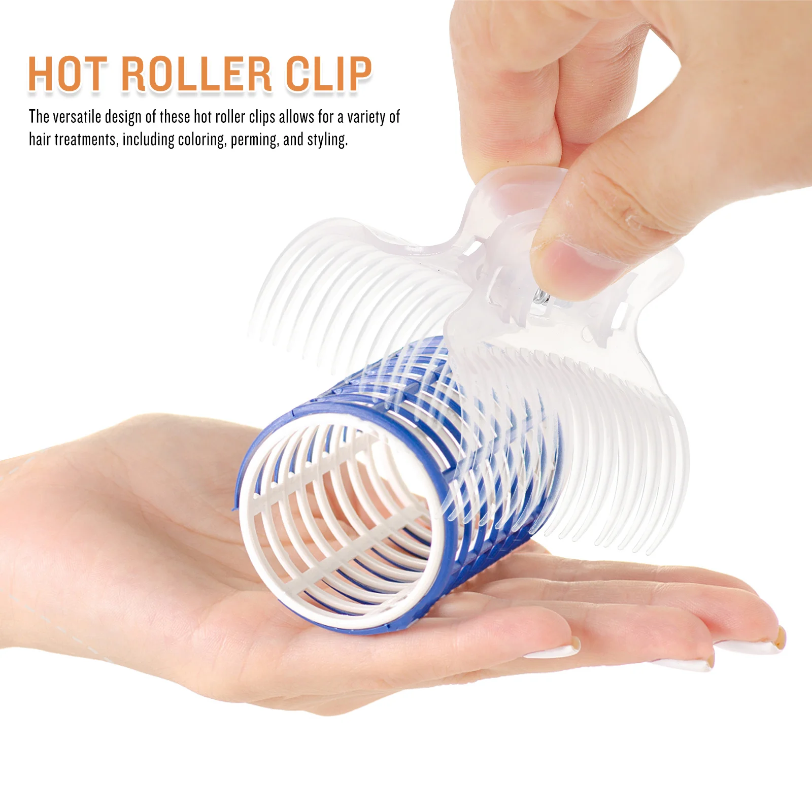 

10pcs Hot Roller Clips Quick Heat Resistant Abs Transparent Design For Hair Styling Roller Jaw Clamp Replacement