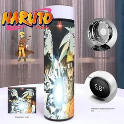 Naruto Sasuke ze stali nierdzewnej kubek termiczny inteligentny cyfrowy 500ml butelka wody przenośny torba podróżna sportowy podróżny kubek na kawę prezent