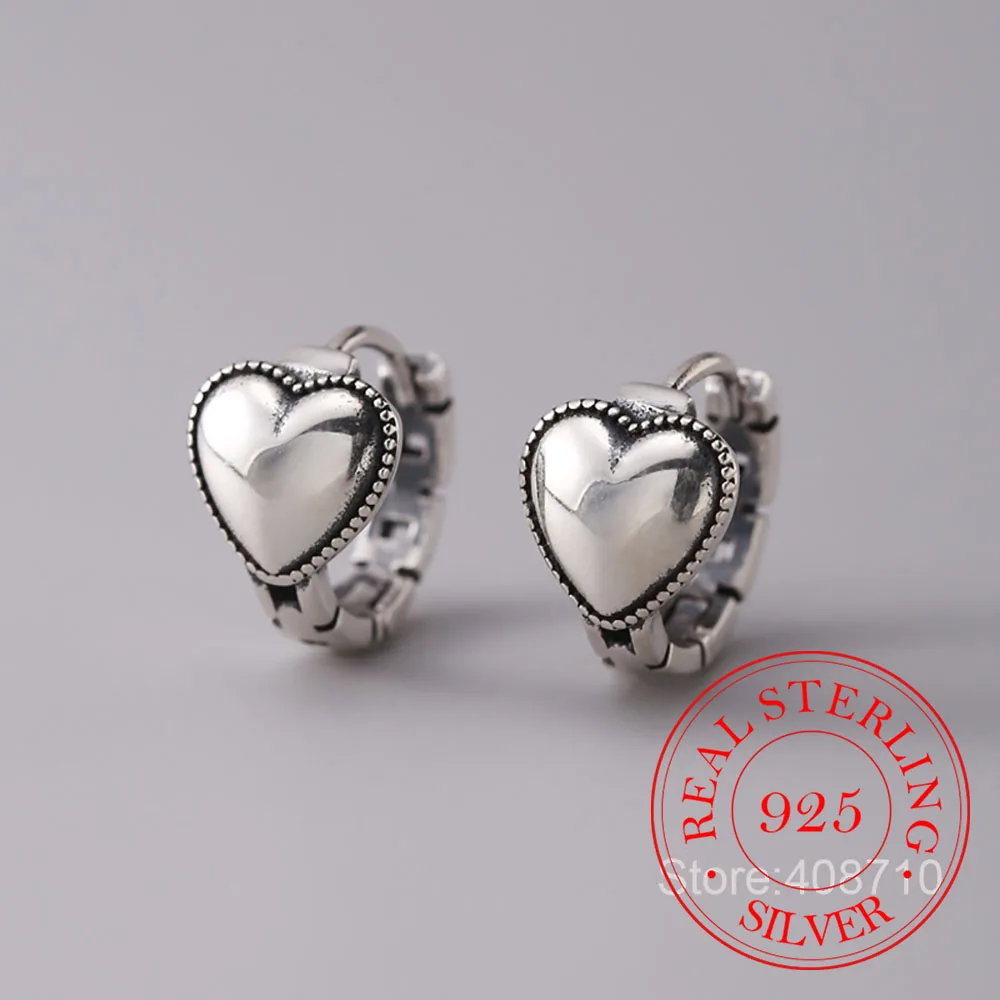 925 Sterling Silver Heart Ring Earrings For Women Wedding Luxury Piercing Jewelry Friends Gift Cheap Things