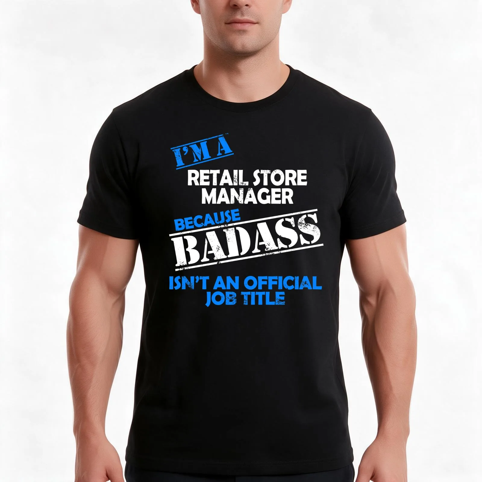 Retail Store Manager T-Shirt, Summer Casual Cotton Tee, Oversized Streetwear Tops, Vintage Graphic Print, Loose Fit Short Sleeve