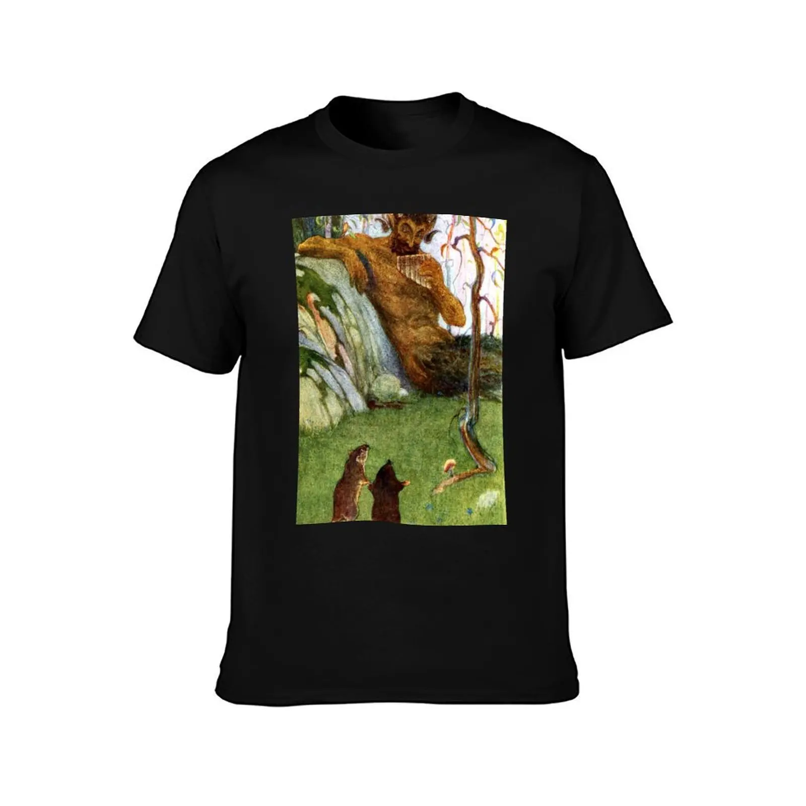 Piper at the Gates of Dawn - Paul Bransom, The Wind in the Willows T-Shirt, Summer Casual Cotton Tee, Oversized Streetwear Tops