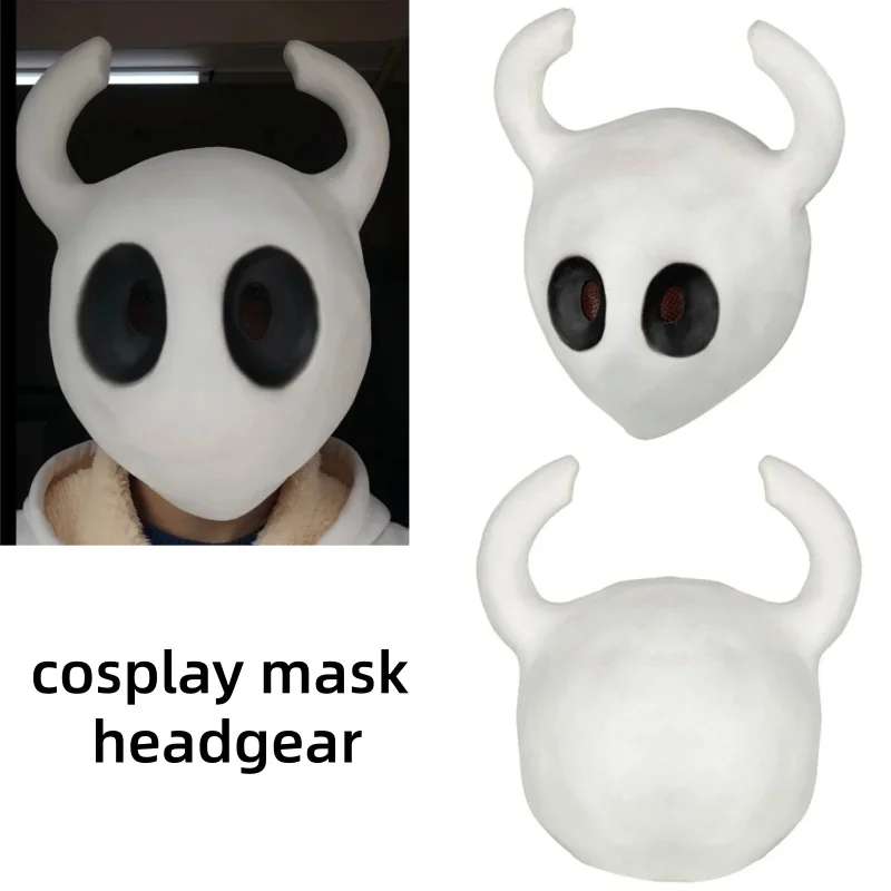 Masque Hollow Knight pour Fête d'Halloween, Casque en Latex pour Cosplay de Jeu, Nouveauté d'Halloween, Costume Adorable pour l'Aventure et les Déguisements