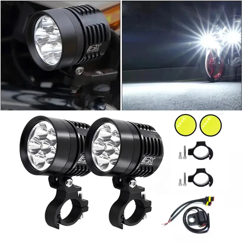 2PCS Universal L6X LED Headlight 18000LM For BMW Motorcycle Spotlight Waterproof Flash Fog Spot Motos Bulb Super Bright 12V