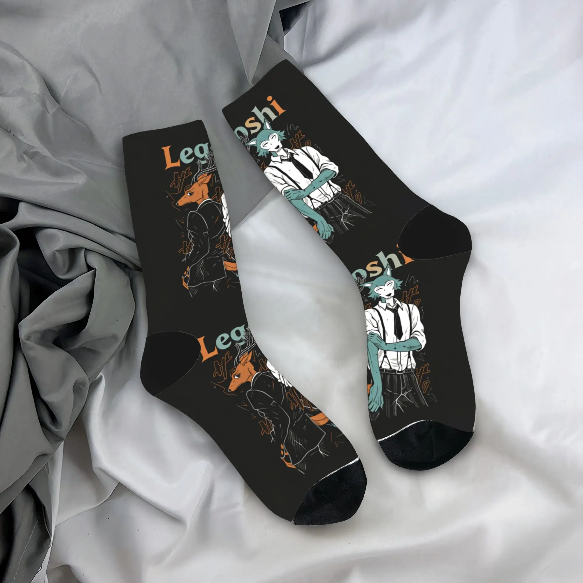 

Носки Legoshi & Louis: Весенние корейские мужские теплые мягкие носки с дизайнерским принтом, противоскользящие, для велоспорта