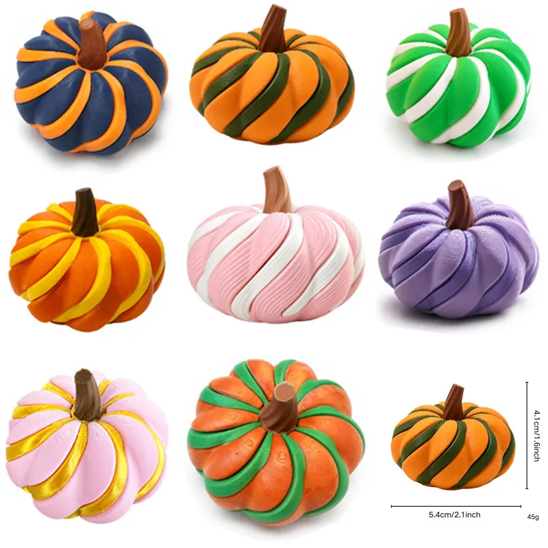 3D Printed Twist Pumpkin Fidget Toy Spiral Hollow Pumpkin Stress Relief Toy HalloweenHome Desktop Decor Ornament Toy Gift