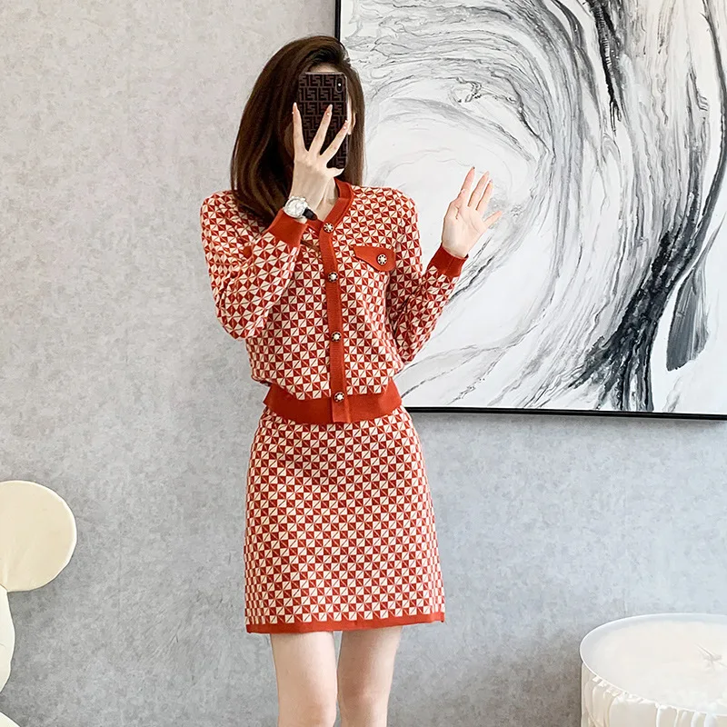 Autumn Dresses Set For Women Long Sleeved Sweet Temperament Commuting Pullover Dress