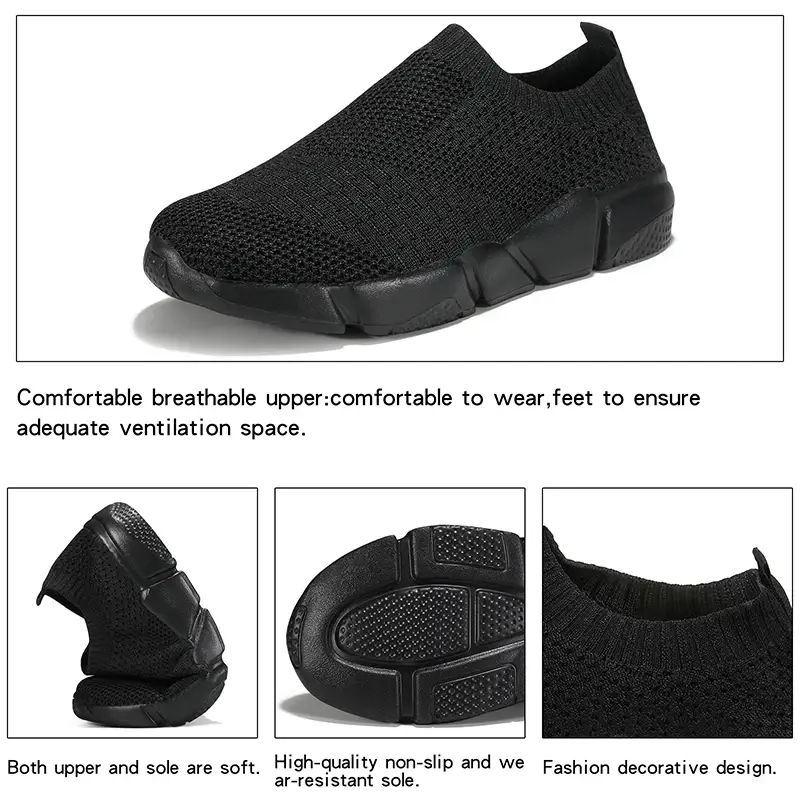 Sneakers Women Shoes Knitting Sock Sneakers Women Slip On Laides Walking Shoes for Woman Loafers Flats Tenis Famela Plus Size - Image 4