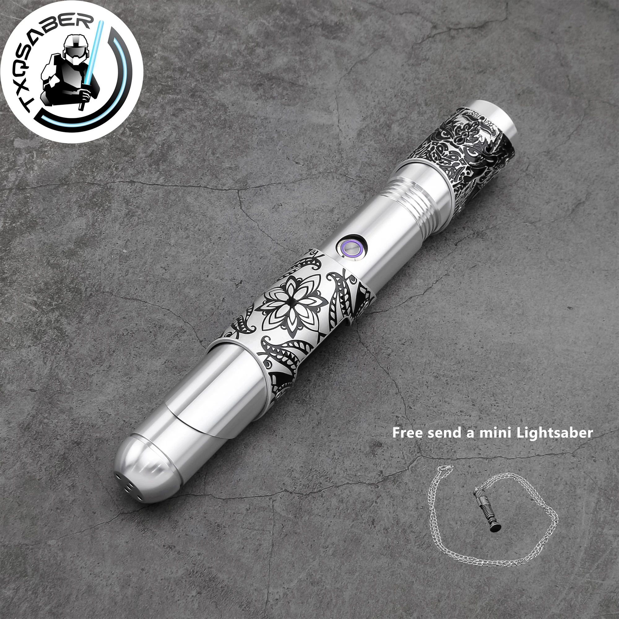 

TXQSABER Lightsaber Bullet SD RGB Pixel Metal Handle Blaster FOC Smooth Swing Heavy Dueling Lightsword Toys for Adult Cosplay