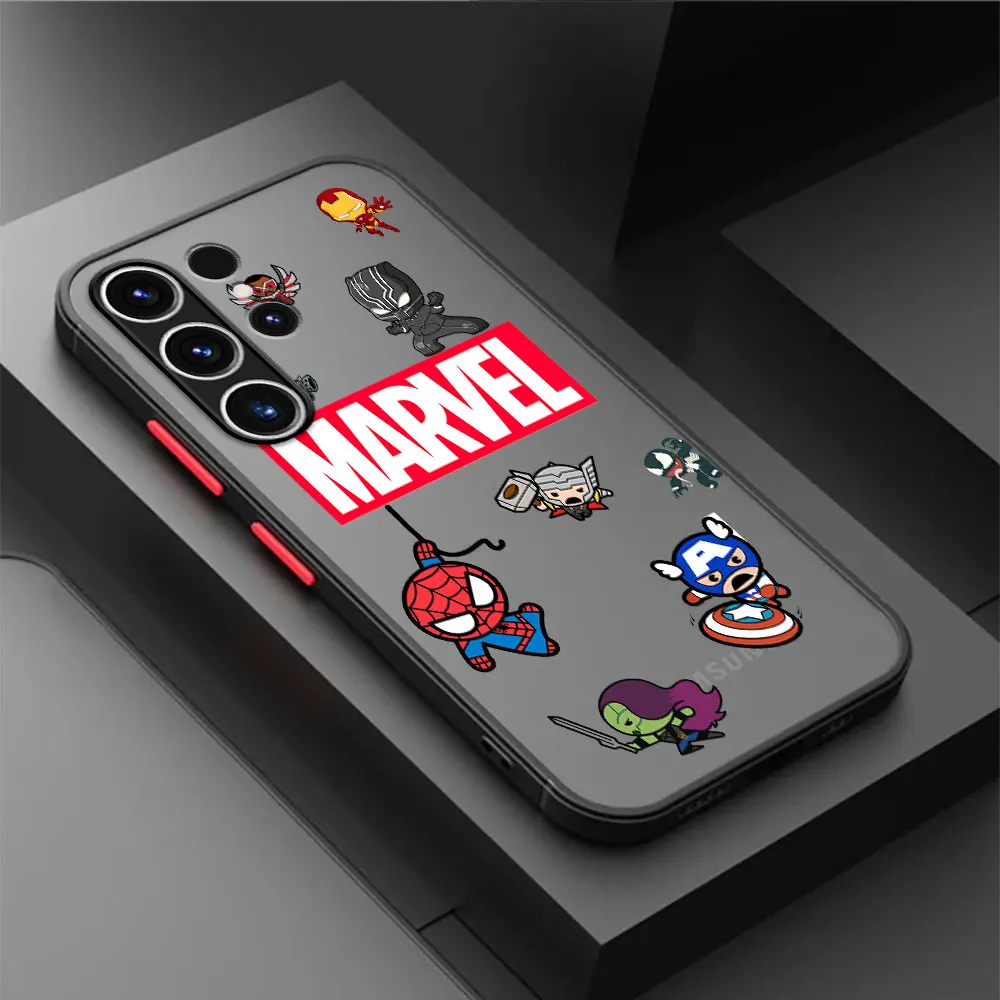 Cover Matte Case for Samsung Galaxy S23 24 Ultra S20 FE S9 S22 5G S10e S10 S10 Lite S21 Plus Shell Shell Marvel Cute Spiderman