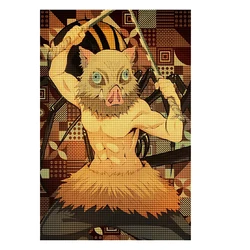 Hashibira Inosuke Demon Slayer Diamond Painting Anime Kamado Tanjiro Full Diamond Art Mosaic Embroidery Cross Stitch