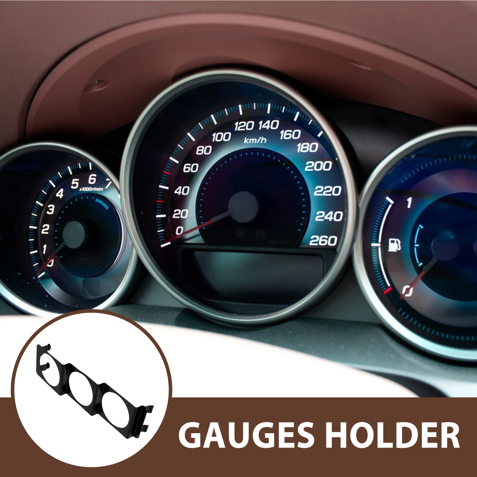 

Instrument Holder Automotive Gauge Mount Dash Stand Board Black Dashboard Bracket Accessories Durable Sturdy Compact Design