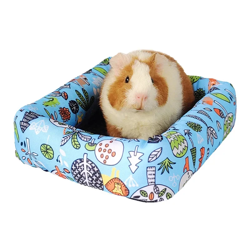 Summer Small Pets Cool Nest Puppy Kitten Rattan Mat Cute Print Pet Cooling Mat for Guinea Pig Hamster Chinchilla Small Cage
