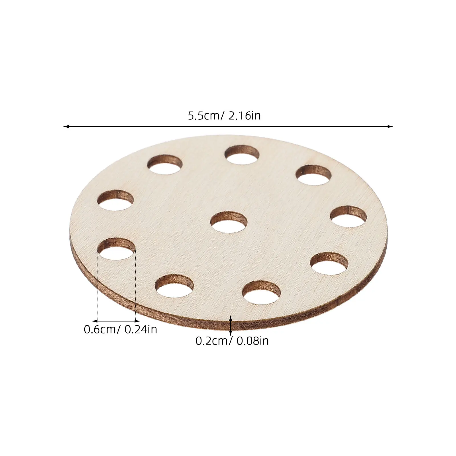 48Pcs Wooden Braiding Disc Round 6Mm Hole Yarn Weaving Card Friendship Bracelet DIY Craft Hobby Tool for Women
