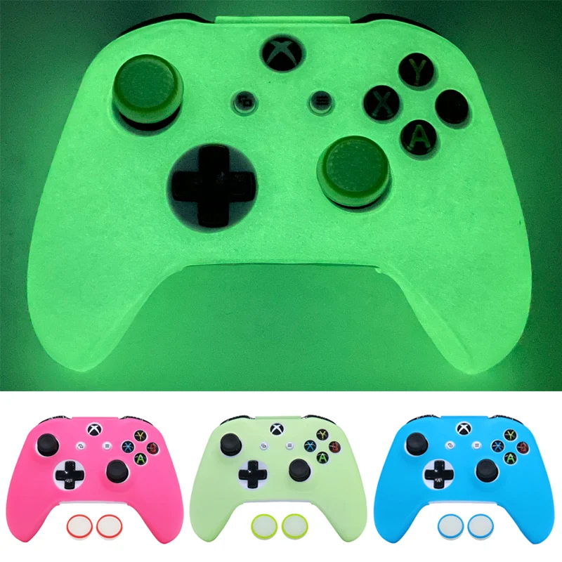 Glow in Dark Soft Silicon Case for Xbox One S Controller Games Accessories Gamepad Joystick Case Cover For Xbox One Slim Skin