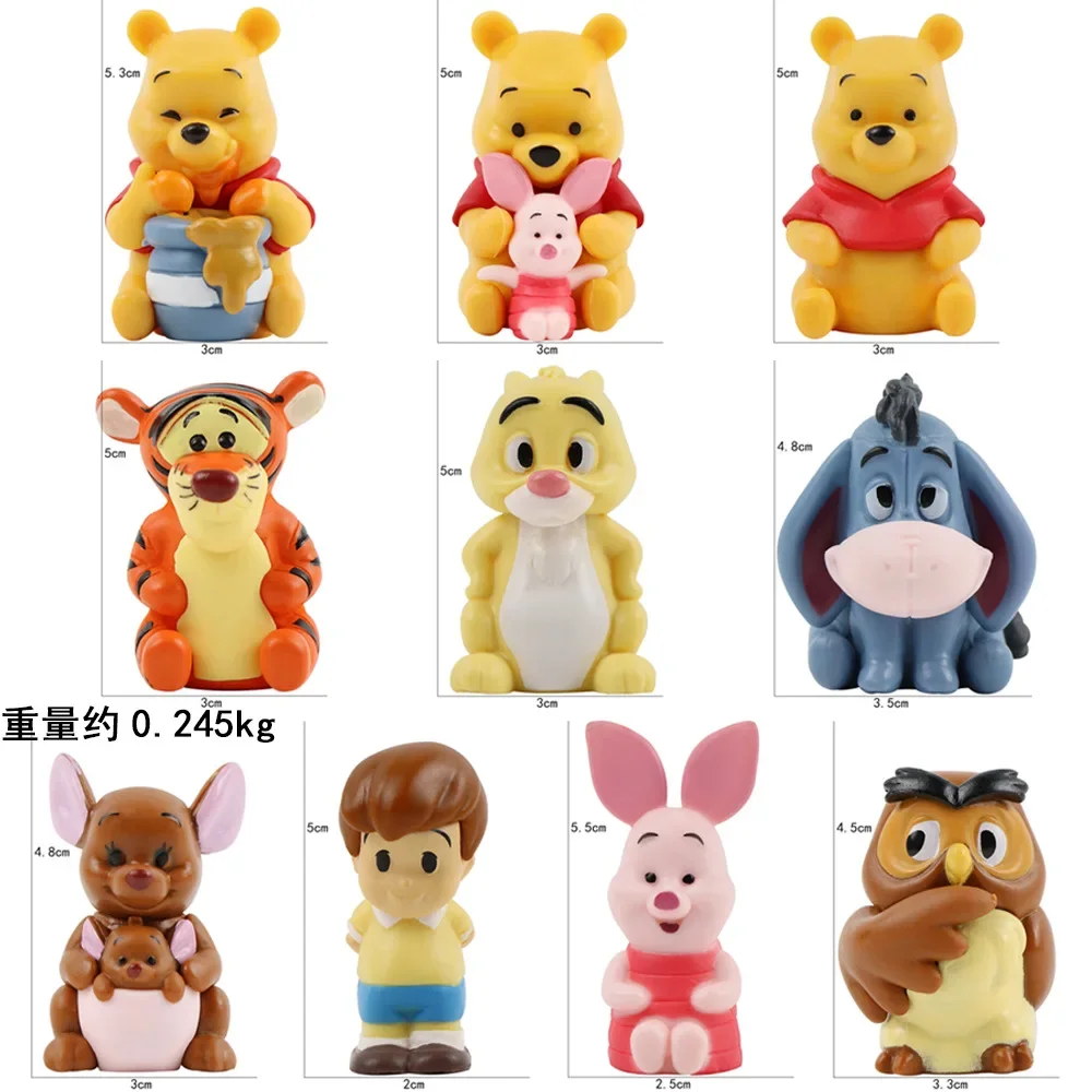 Hot 10pcs/set Cartoon Winnie The Pooh Action Figure Toy Pooh Bear Tigger Eeyore Piglet Action Figure Dolls Toy Gifts For Kids