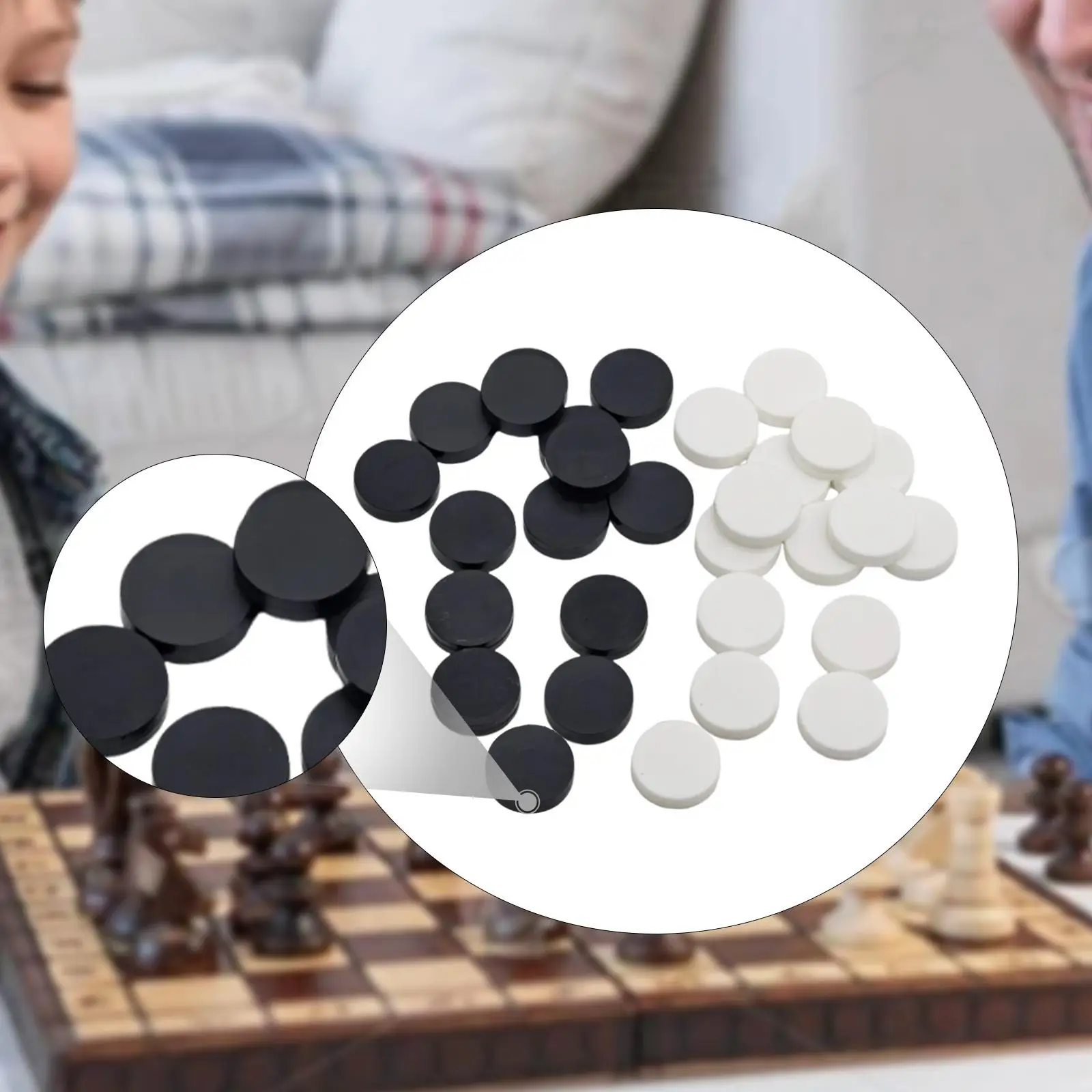 

30Pcs Chess Pieces Only Gift Easy to Play and Carry Sturdy Board Game Pieces