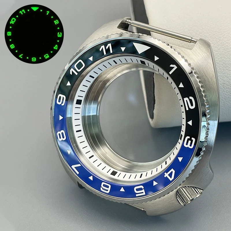 44mm-シルバー-6105-6309-タートル-アバロンケース、緑色の夜光塗料を施したフラットセラミックベゼル、サファイアガラス。7s26、4r、nh35、nh36ムーブメントに対応。