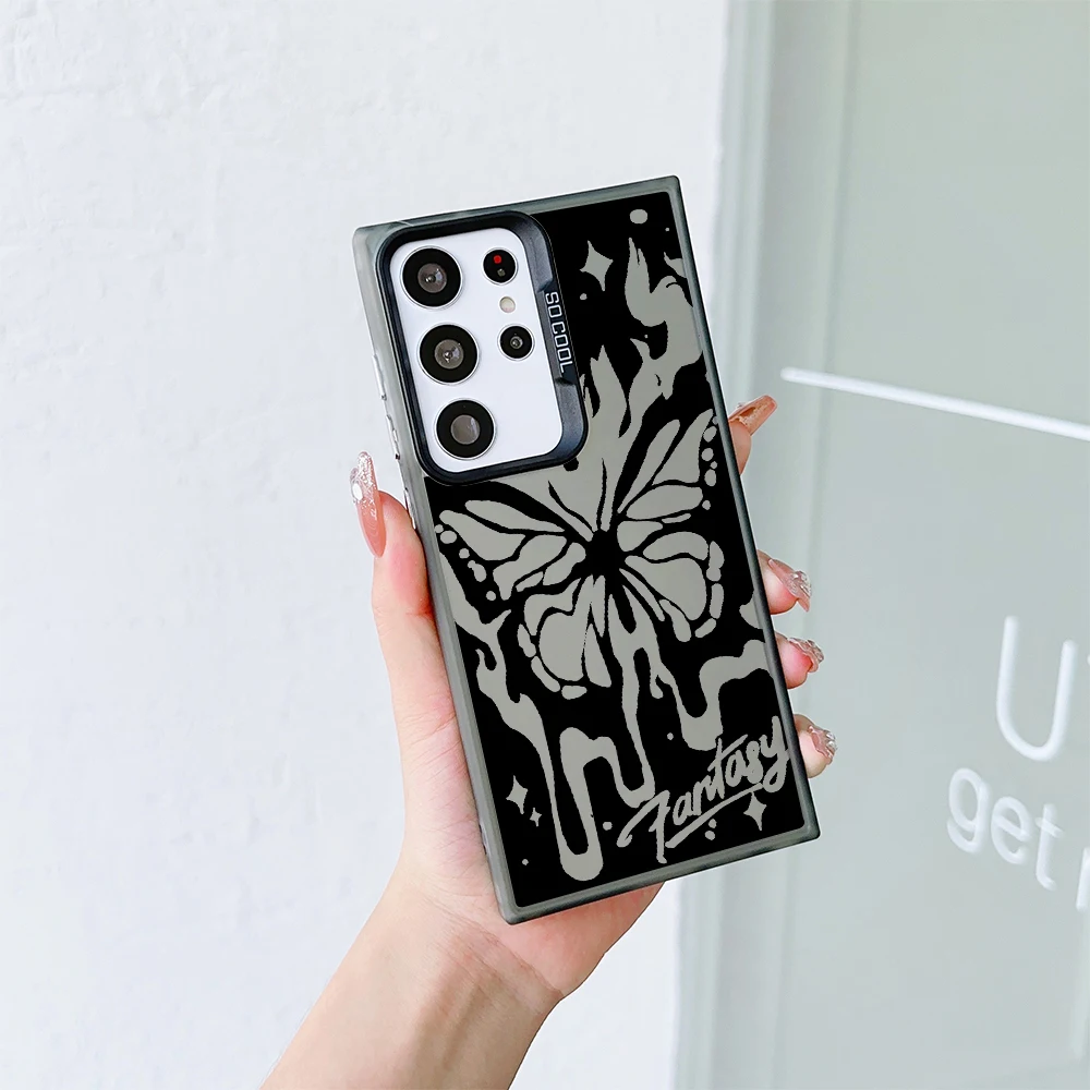 Fantasy Butterfly Phone Case for Huawei P30 P40 Mate 30 40 Pro Nova 7 Honor 50 Lens Creative Border Hard TPU PC Cover