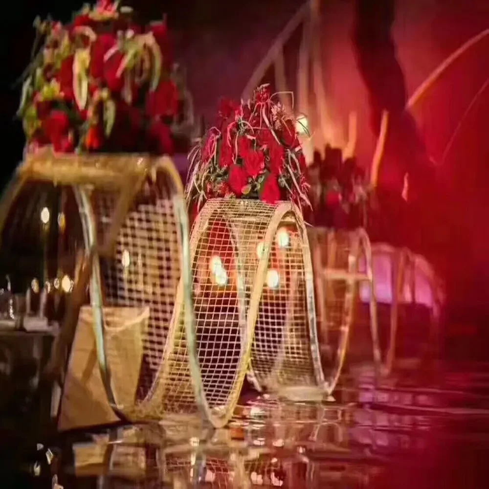 

2/4/8 pieces of iron grid road guide S-shaped big wave T-stage flower arrangement decoration wedding festival party decorations