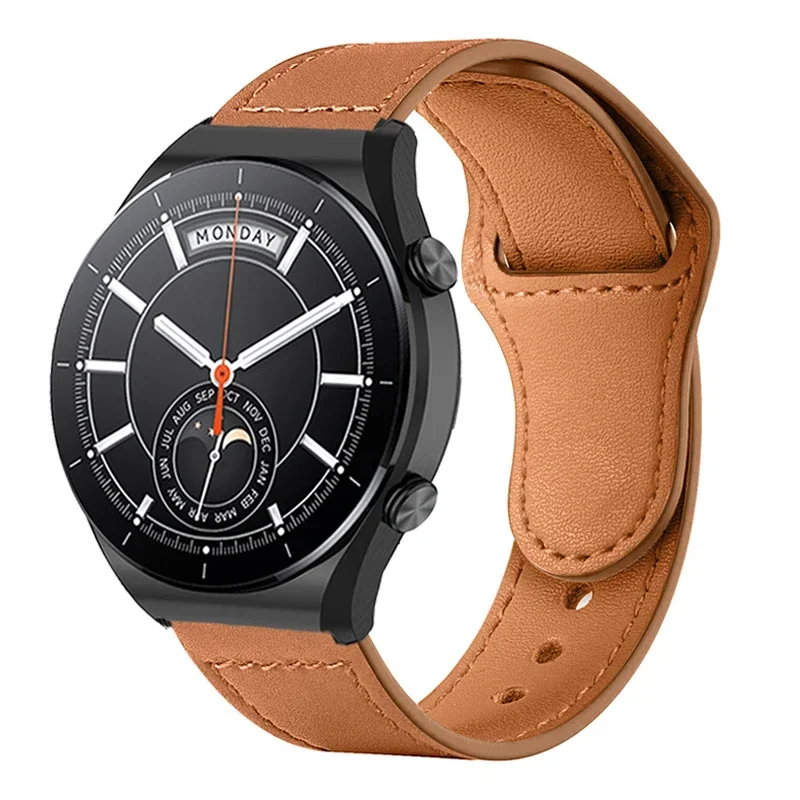 Pulseira de couro para Xiaomi Watch S1, Smartwatch Band Bracelet, Substituir Cinto, Acessórios Active Strap, 20mm, 22mm