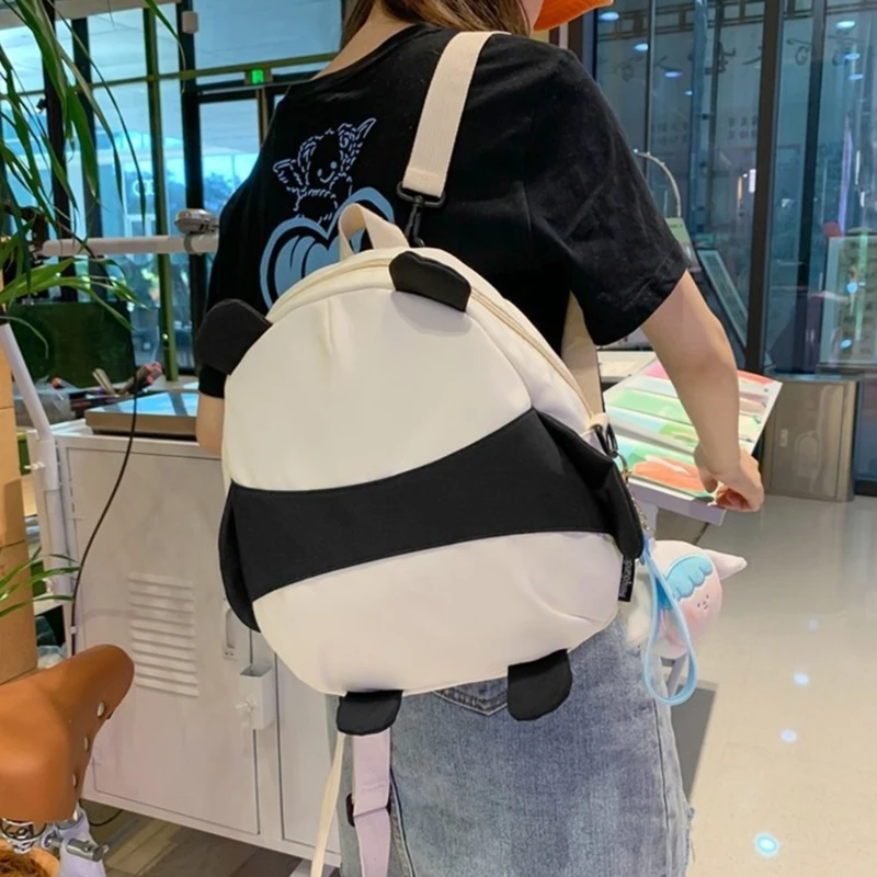 Bolso hombro capacidad, mochila informal con diseño Panda, mochila escolar con animales dibujos animados para y