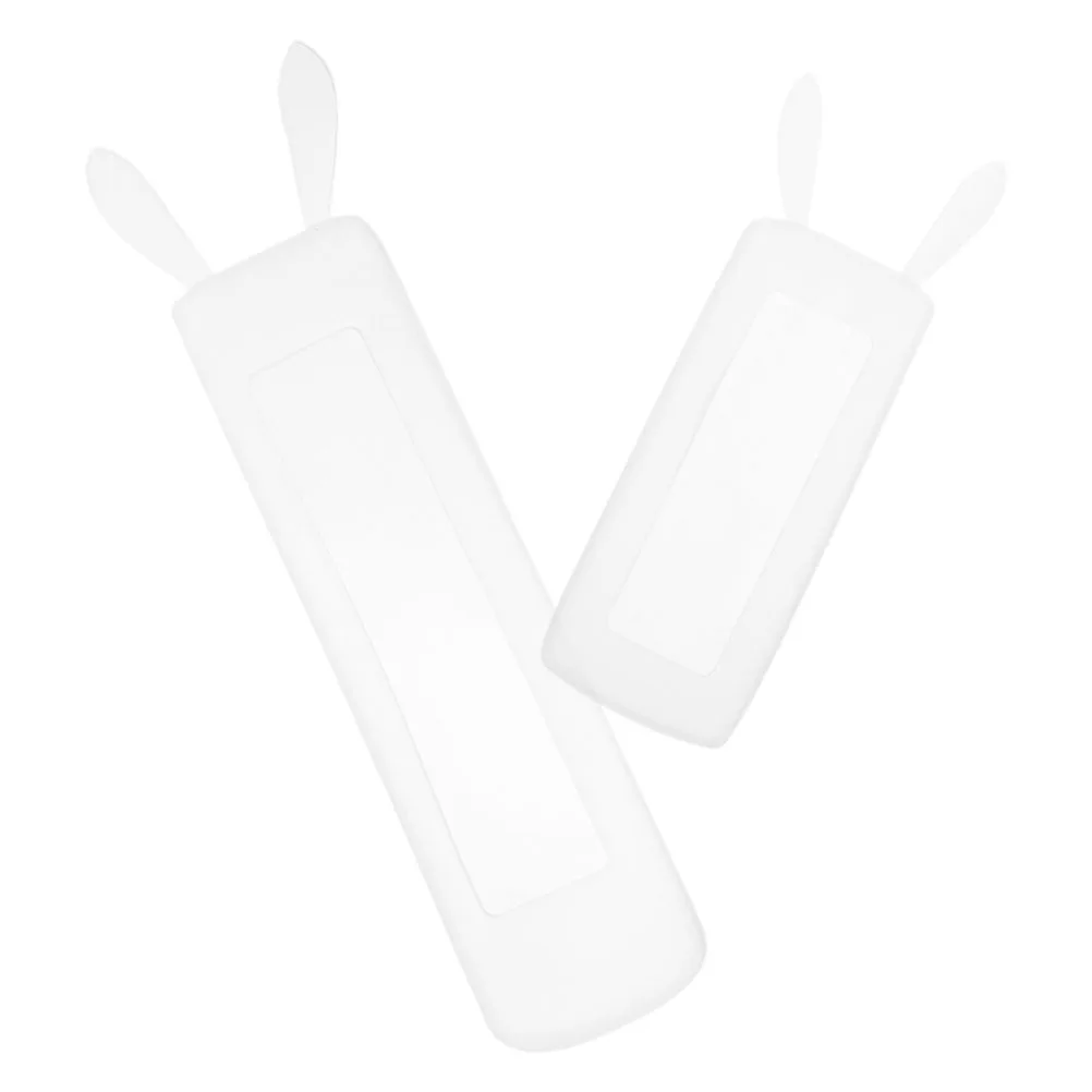

2pcs Control Protector Transparent Silicone Rabbit Cover for AC Dustproof Easy Clean Anti Slip Remote Sleeve Remote Skin