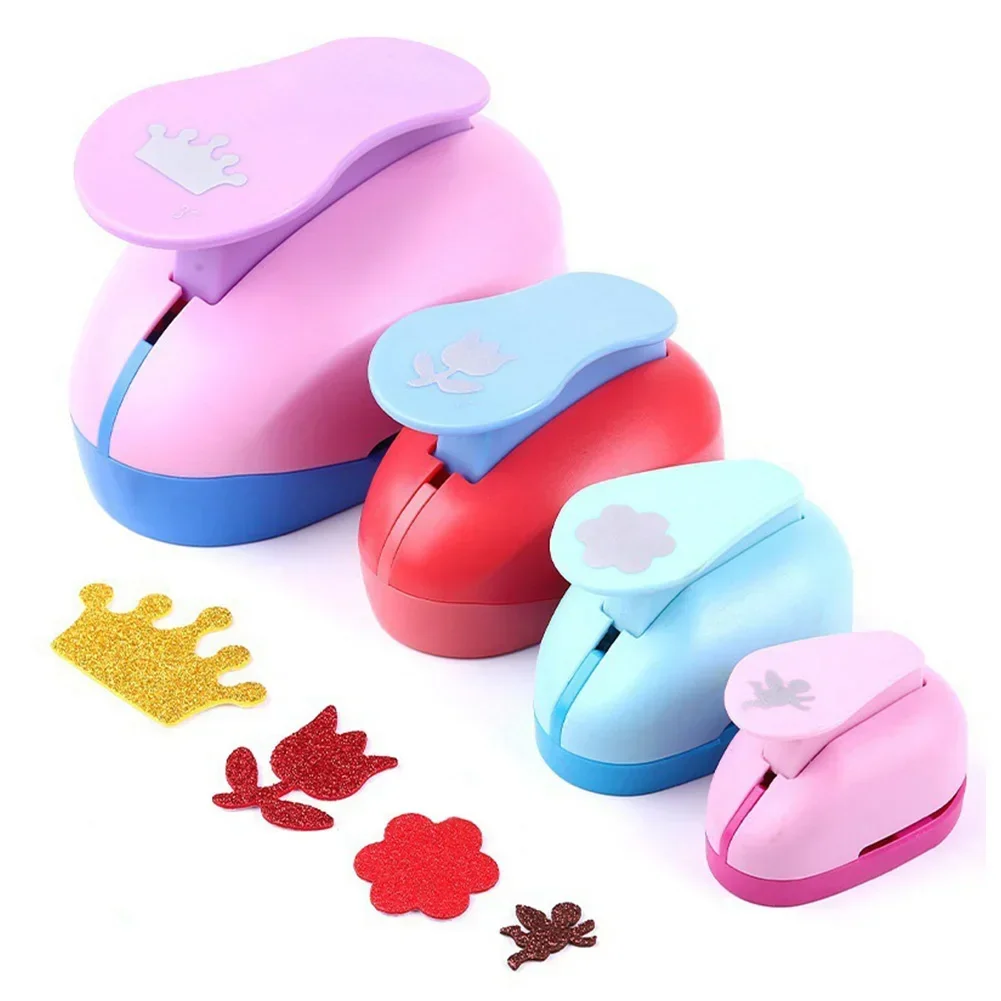 Multi-shape Flower Furador DIY Embossing Punches Scrapbooking Machine Paper Cutting Hole Punch Rounder Labor Saving for Kids