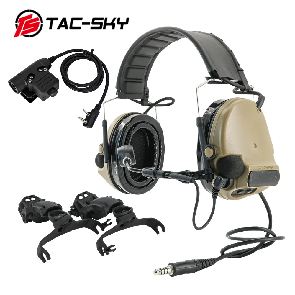 TS TAC-SKY Tactical Headset COMTA V Walkie Talkie PTT Headset for